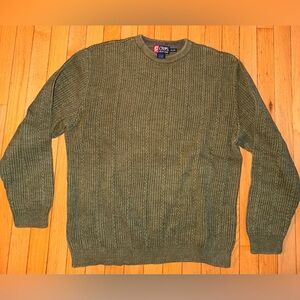 Ralph Lauren Chaps Green Ribbed Sweater size XL EUC